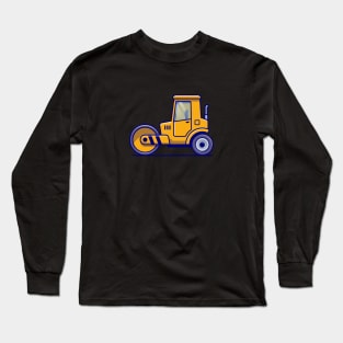 Tractor Vehicle Cartoon Illustration Long Sleeve T-Shirt